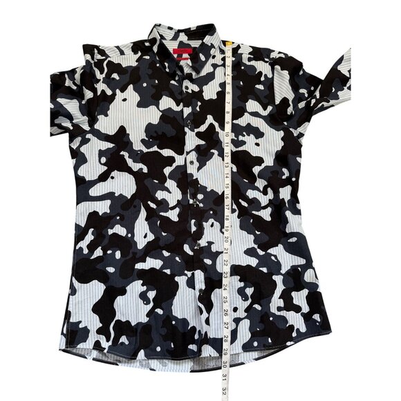 Hugo by Hugo Boss Men XL Ero Camo Striped Woven Extra Slim Fit Button-Down Shirt - Picture 4 of 7